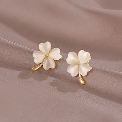 Opal Clover Shape Earrings for Women