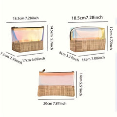 Clear Laser Travel Toiletry Bag Zipper Pencil Case