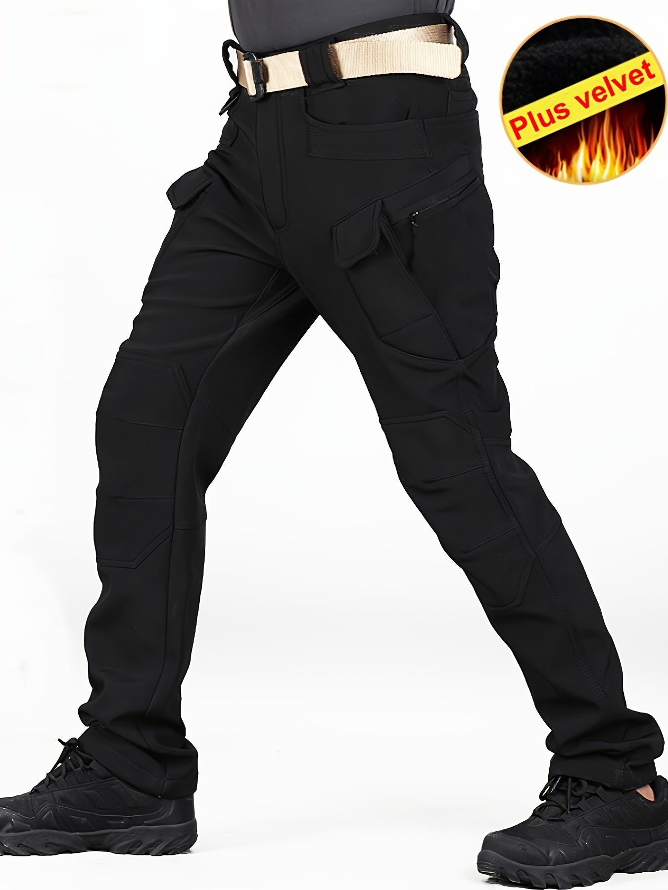 Men's Fleece Thermal Tactical Pants Waterproof Military Outdoor Pants
