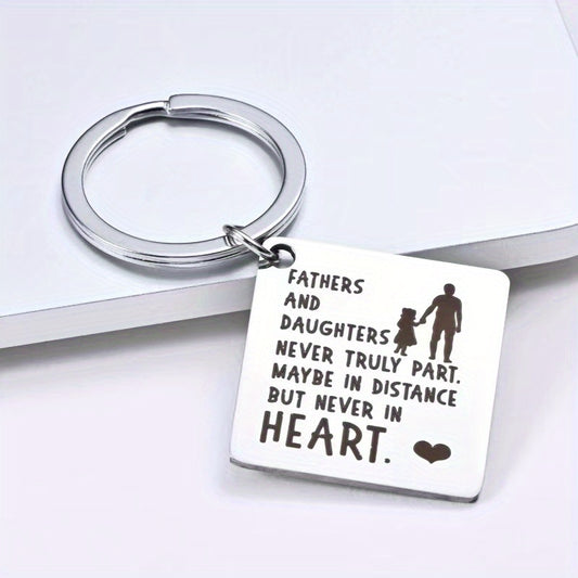 Father Daughter Stainless Steel Keychain Gift From Daughter To Dad Daddy