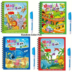 4pcs Magic Water Pens and Reusable Sketchbook for Kids