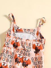 Toddler Girls Turkey Cami Romper Jumpsuit