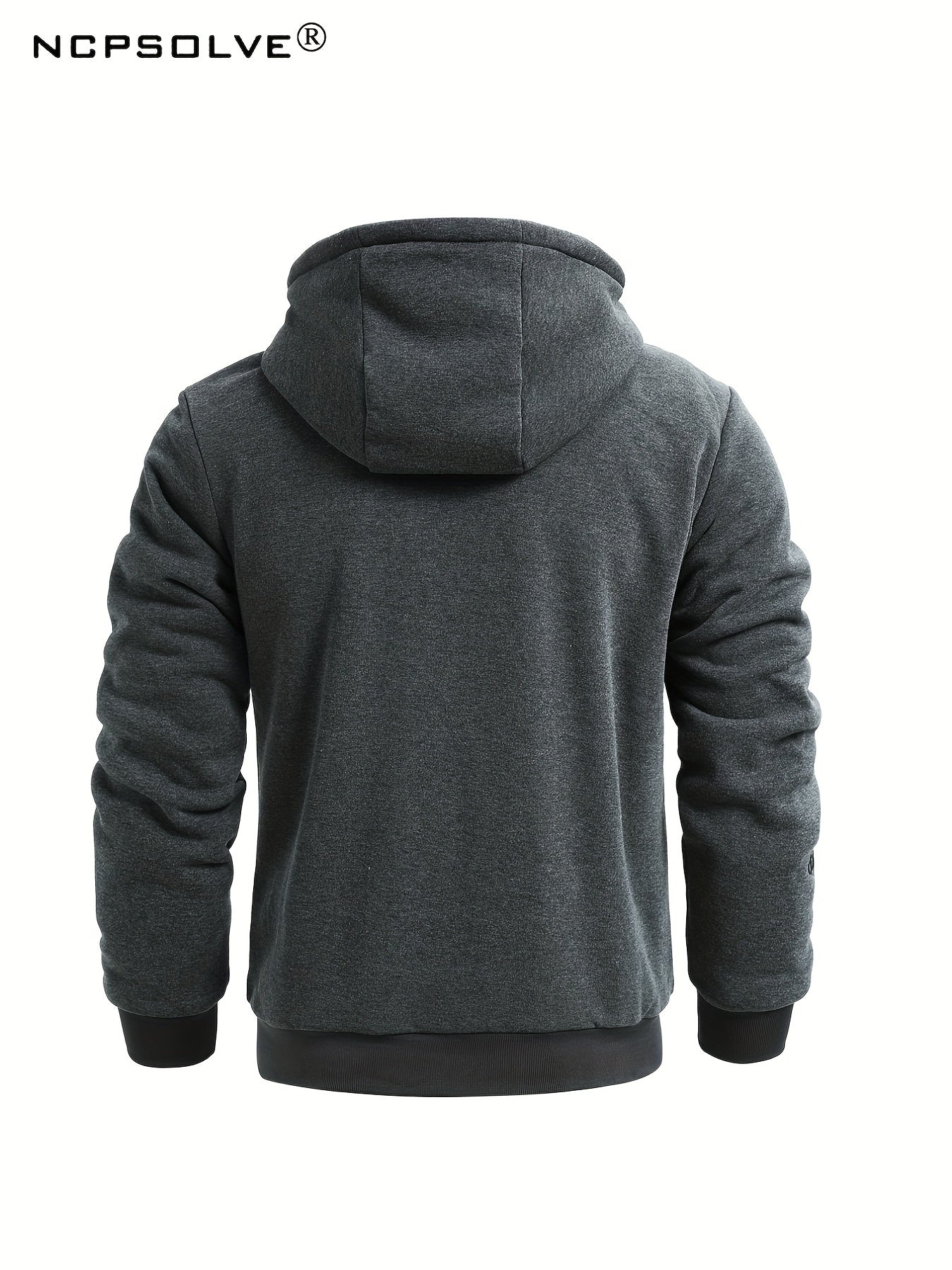 Men's Thick Hooded Jacket and Stretch Pants Sports Suit