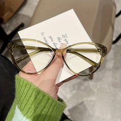 Cat Eye Transparent Frame Light Blocking Glasses For Women Unisex