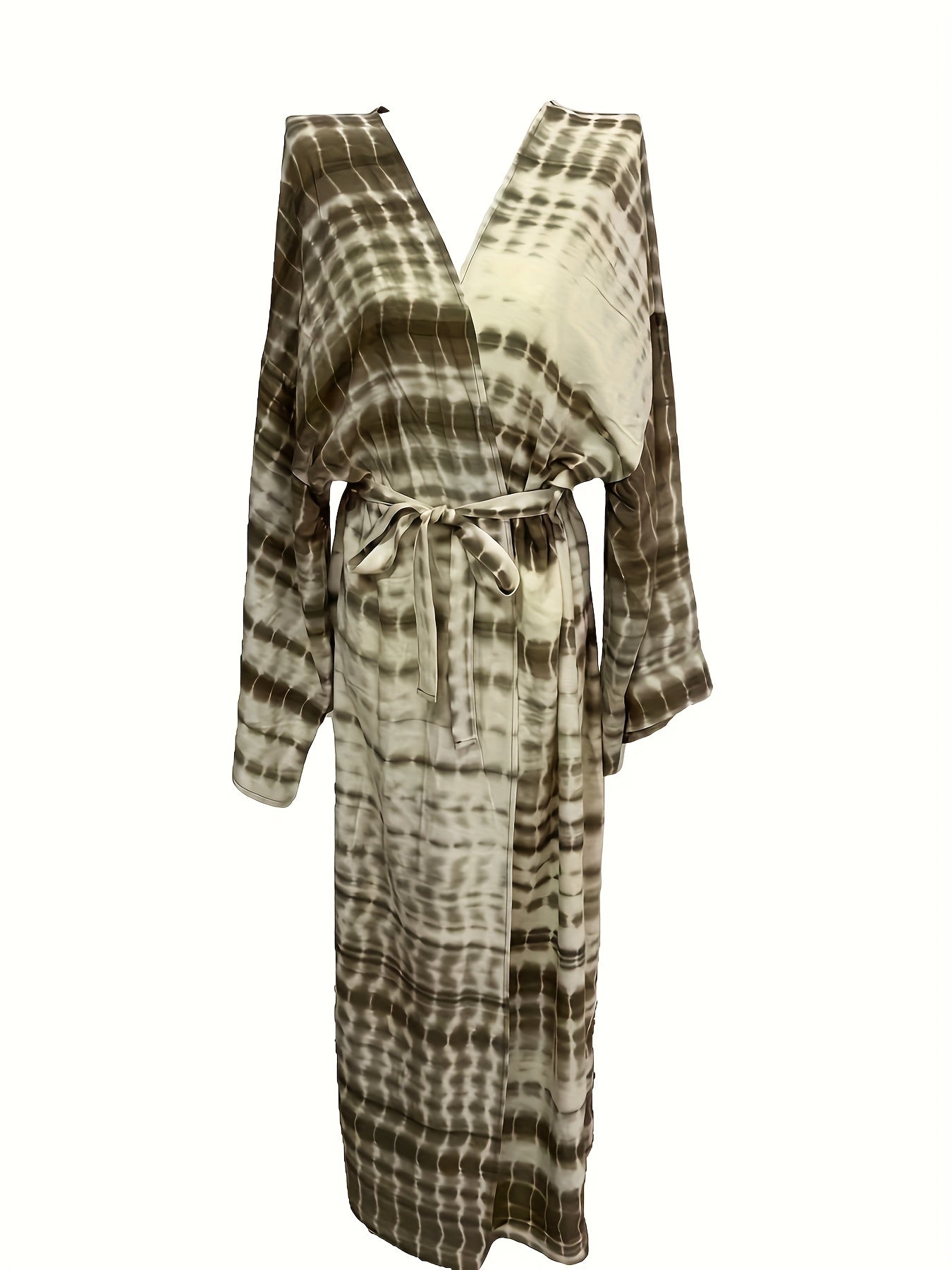  Tie Dye Striped Kimono Cover Up
