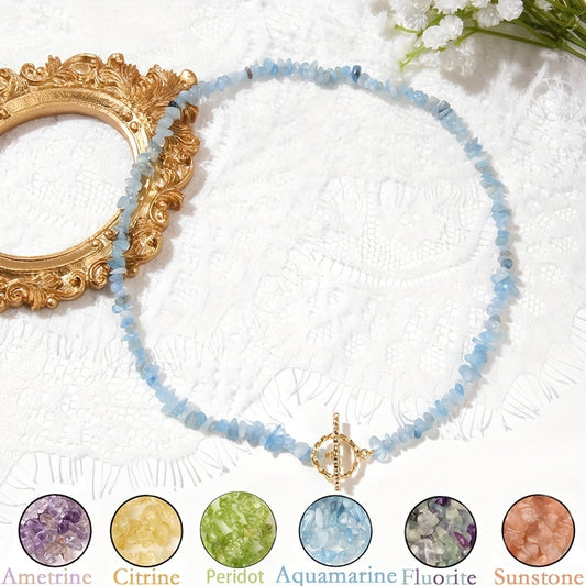 Bohemian Gem Gravel Healing Necklace for Women