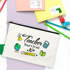 Roomy Letter Pattern Cosmetic Pouch with Zipper