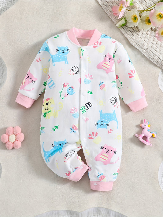 Cute Cartoon Printed Cotton Baby Romper