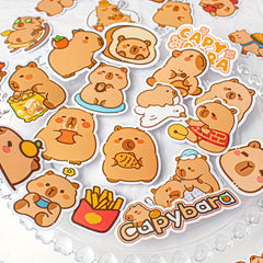50 Adorable Capybara Cartoon Stickers with Fun Accessories Self Adhesive Decals