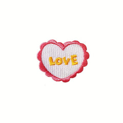 8pcs Love Theme Iron On Patches Embroidered Self Adhesive Heart Patches
