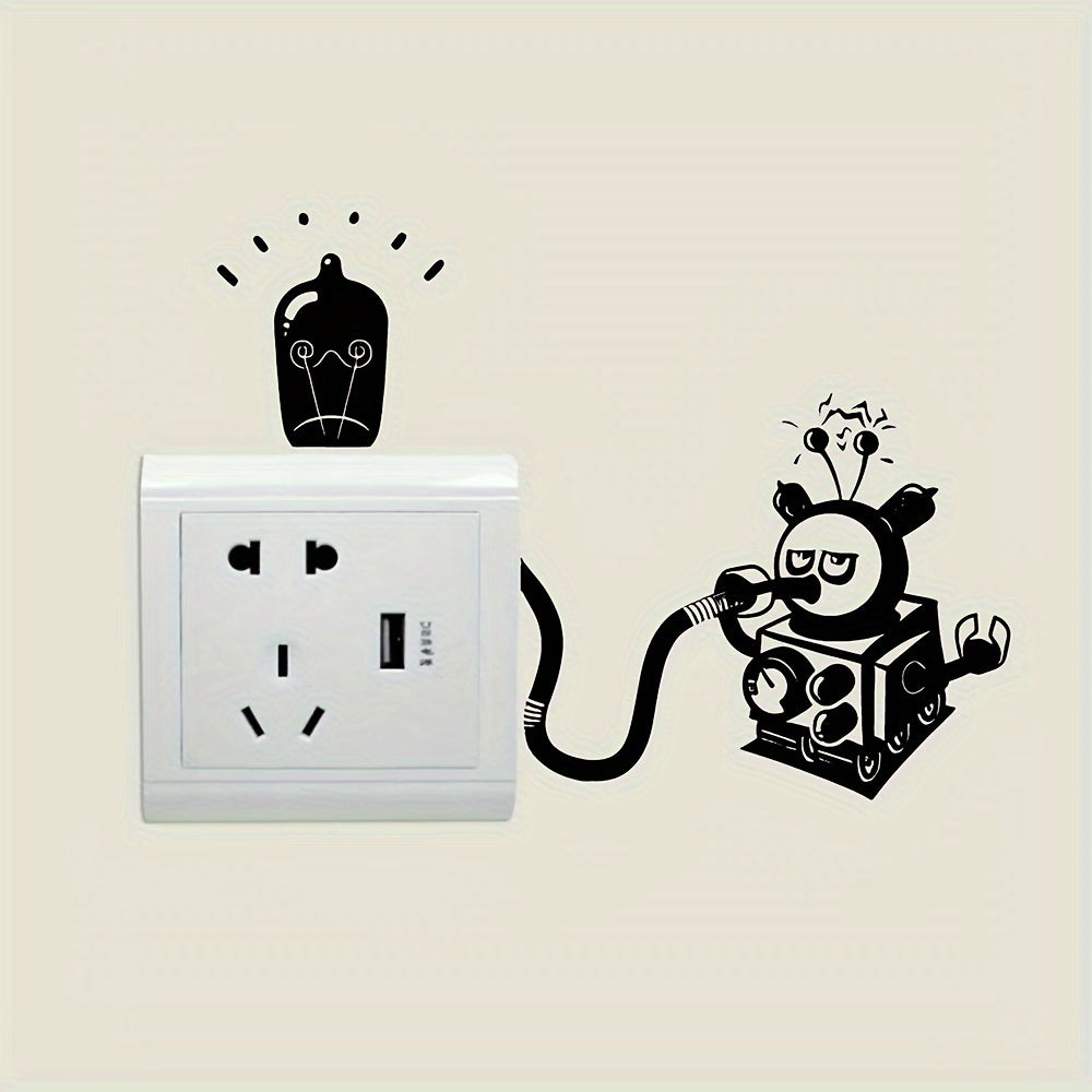 Charging Robot Switch Decorative Sticker for Home Decor