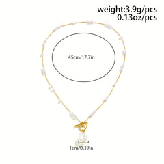 Baroque Faux Pearl Pendant Necklace
