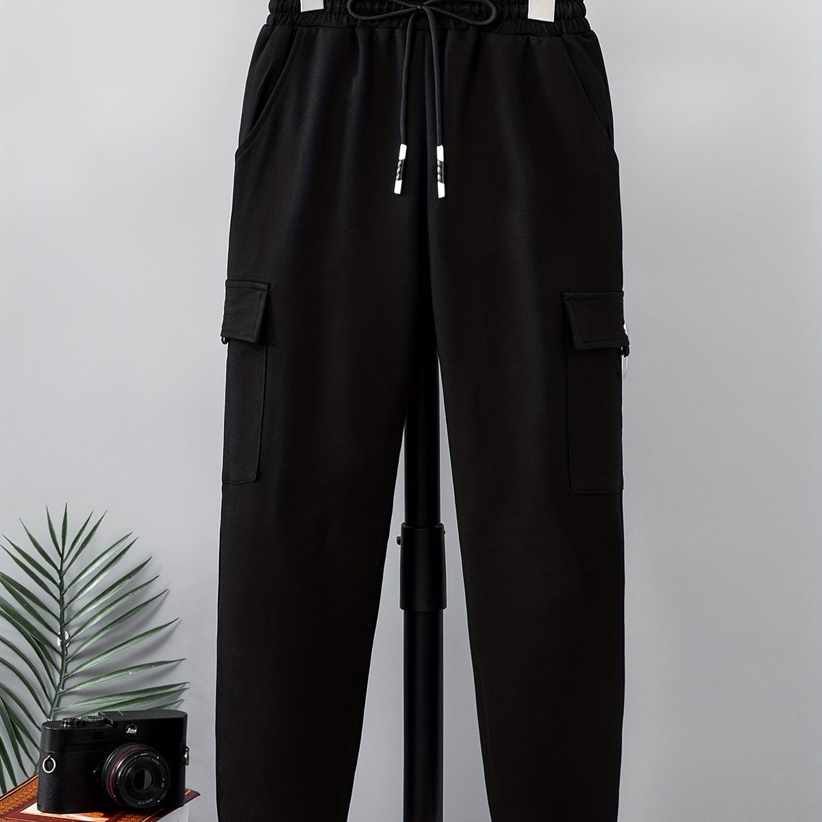 Boys Cargo Pants Elastic Waist Joggers With Pocket