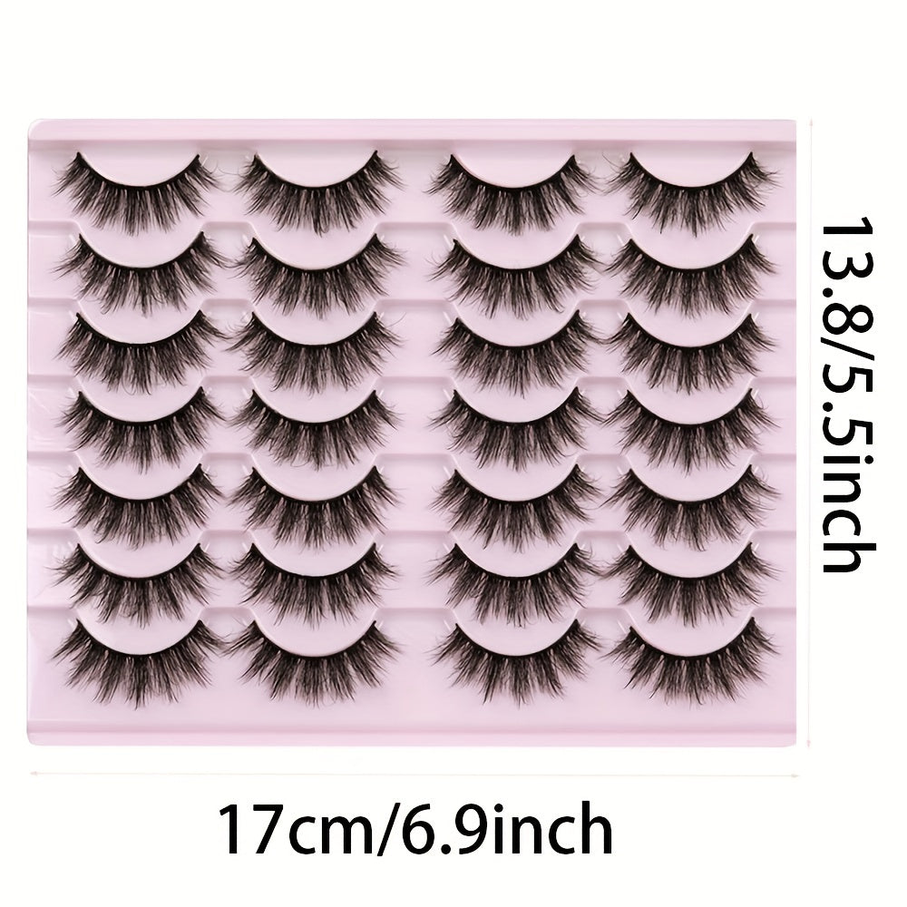 14 Pairs 3D Faux Mink Lashes Fluffy Soft Wispy Natural False Eyelashes