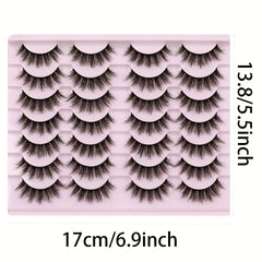 14 Pairs 3D Faux Mink Lashes Fluffy Soft Wispy Natural False Eyelashes