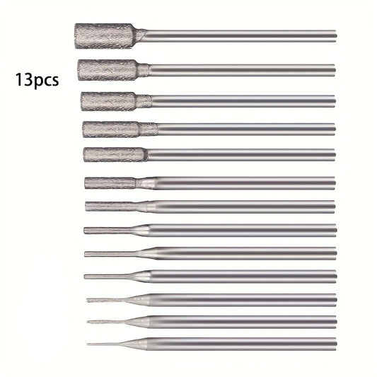 13pcs Cylinder Shape Diamond Burr Set for Rotary Tool