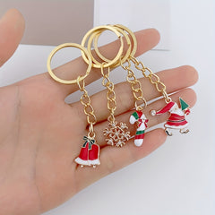 20pcs Christmas Keychain Metal Key Ring Purse Bag Charm Decoration Party Favors