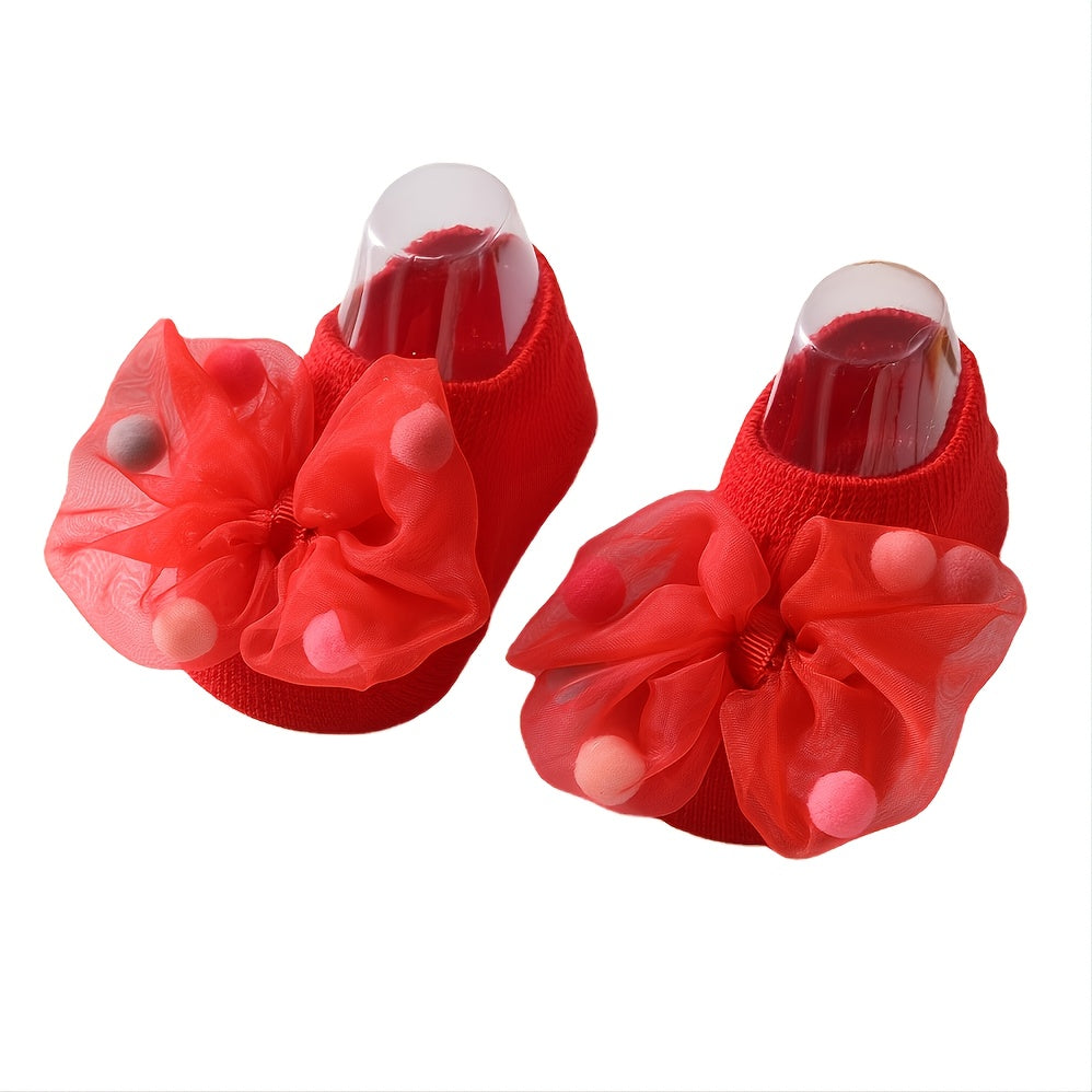 Baby Socks 0-3 Years Cotton Polka Dot Bow Socks