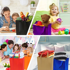 Non-woven Reusable Storage Bag Large Foldable Tote with Long Handle