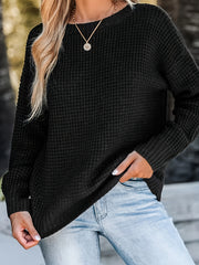  Solid Waffle Pattern Criss Cross Backless Sweater