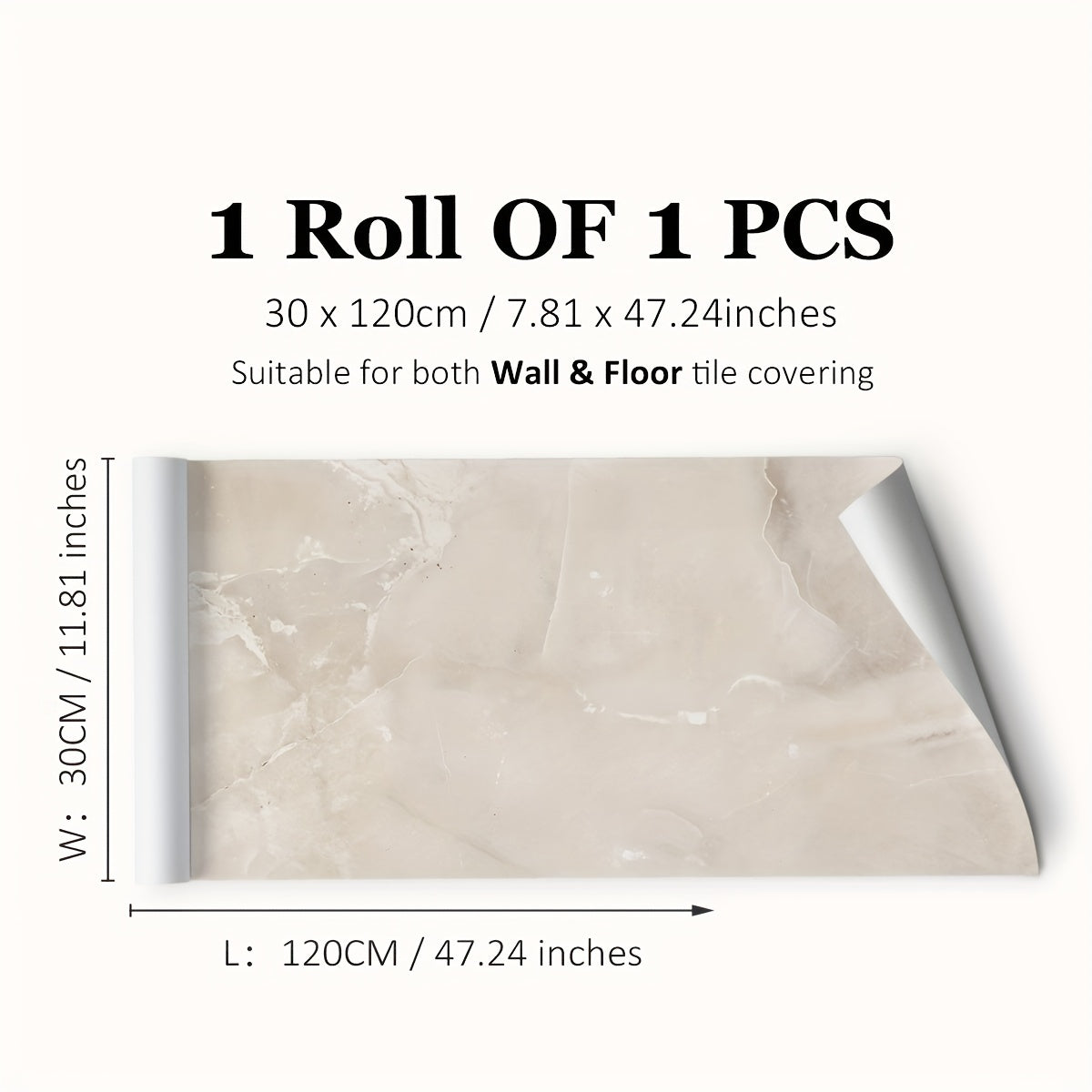 Marble Grid Pattern Tile Sticker Waterproof Floor