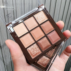 9-Color Shimmer Eyeshadow Palette, Natural Ingredients, Long Lasting Makeup