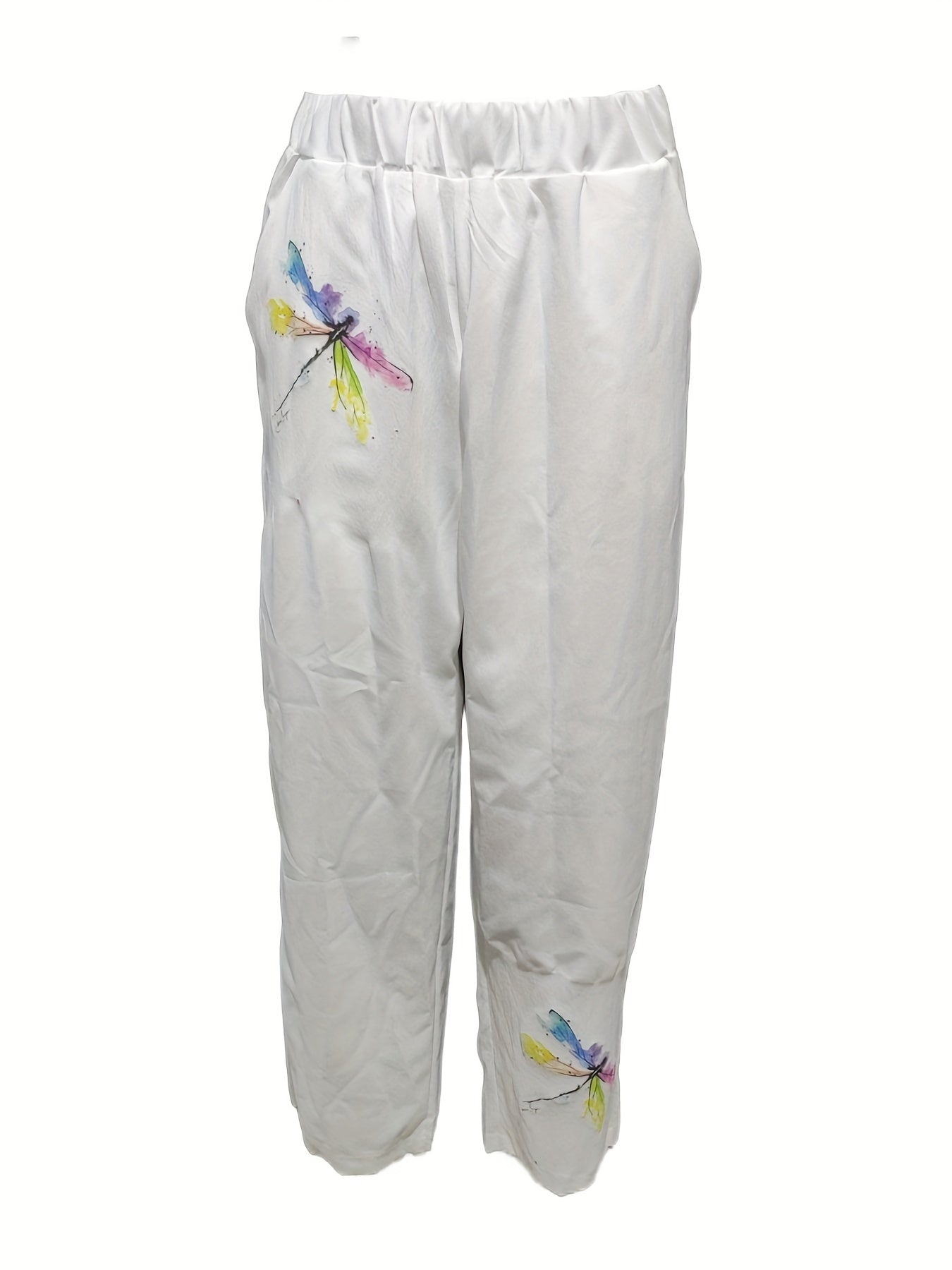 Vintage High Waist Dragonfly Print Pants