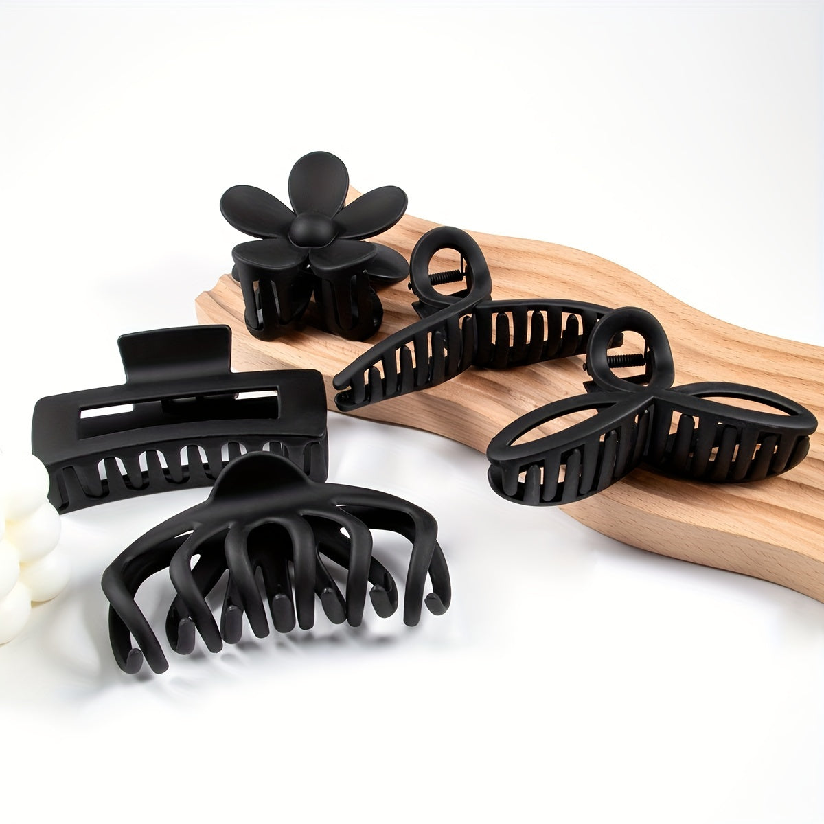5pcs Matte Hair Claw Clip Flower Shaped Octopus Hair Clip