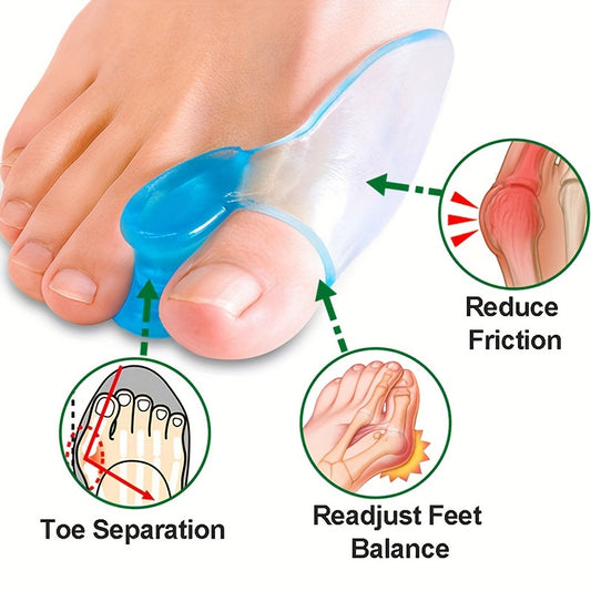Soft Toe Separators For Bunions Big Toe Alignment - Night/Home Use - 2pcs