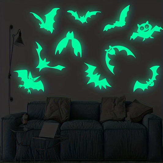 Halloween Luminous Bat Wall Stickers Self Adhesive