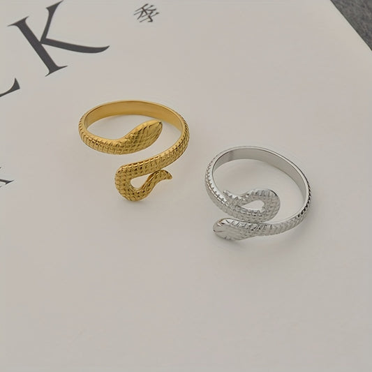 Stainless Steel Snake Couple Ring Open Finger Ring for Men