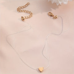Heart Pendant Necklace with Transparent Fishing Line