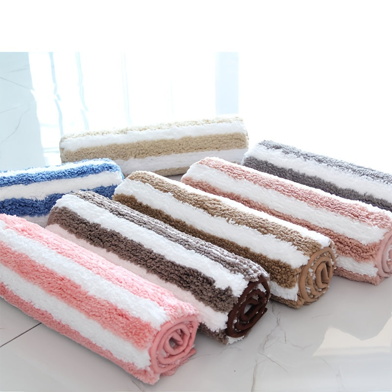 Absorbent Non Slip Bathroom Floor Mat Thickened High Plush Carpet
