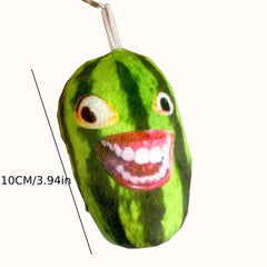 Watermelon Strip Plush Face Keychain Funny Gift