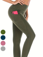 High Waist Hip Lifting Cropped Pants with Pockets