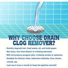 10pcs Drain Unblocker Tablet Kitchen Bathroom Anti-blockage Dredging Pipe
