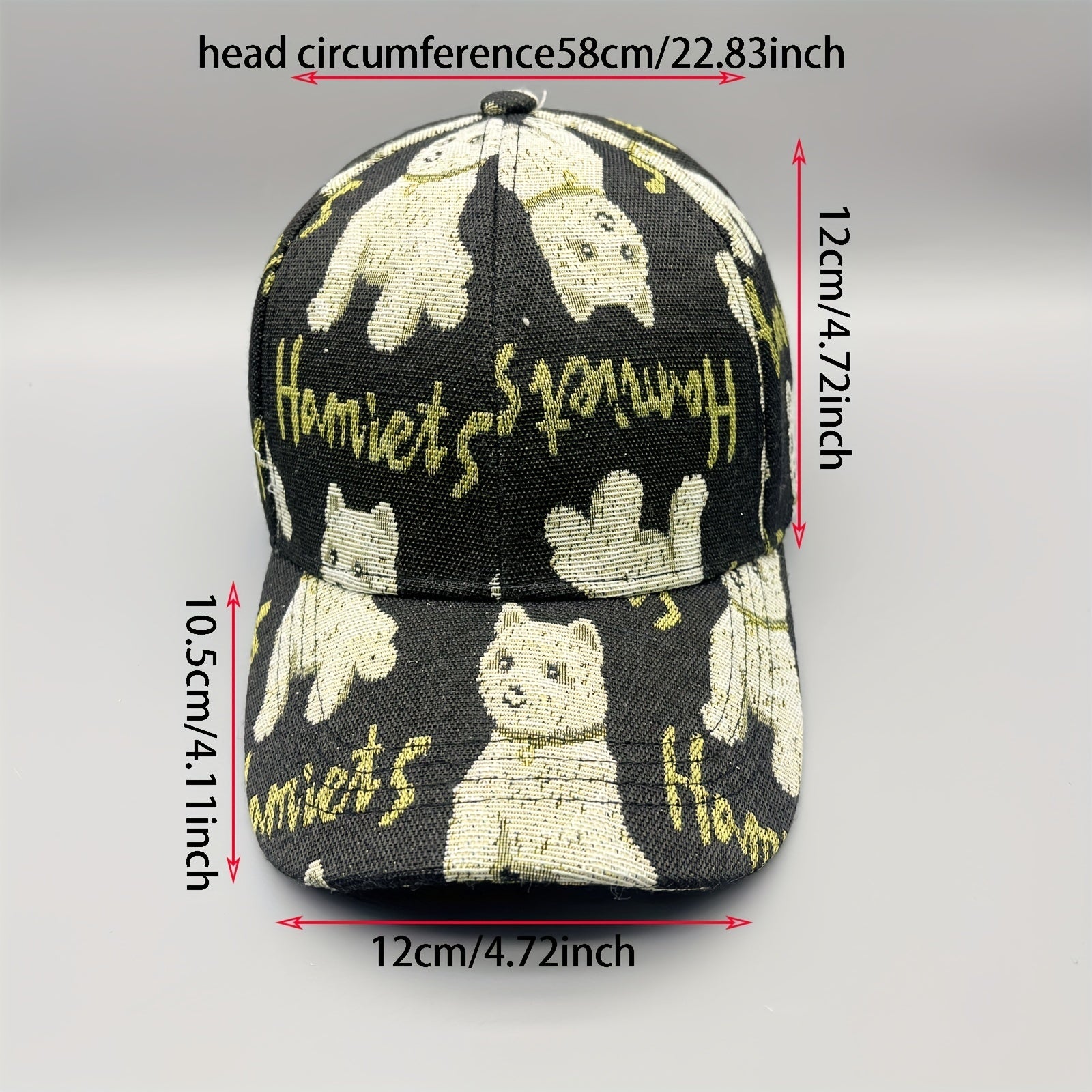 Bear Cat Embroidery Baseball Cap Cartoon Pattern Dad Hat