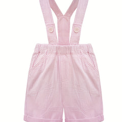 Baby Girl Striped Short Suspender Pants Summer Clothes