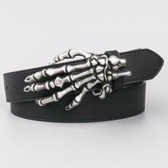 Men's Skeleton Hands Leather Belt