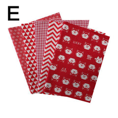 5pcs DIY Cotton Cloth Flower Print Fabric Sewing Supplies