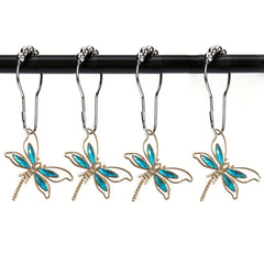 Dragonfly Shower Curtain Hook Rust-proof Rings Bathroom Decor