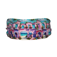 Vibrant Headband Sweat Wicking Stretchy Breathable Polyester Palm Trees Ocean