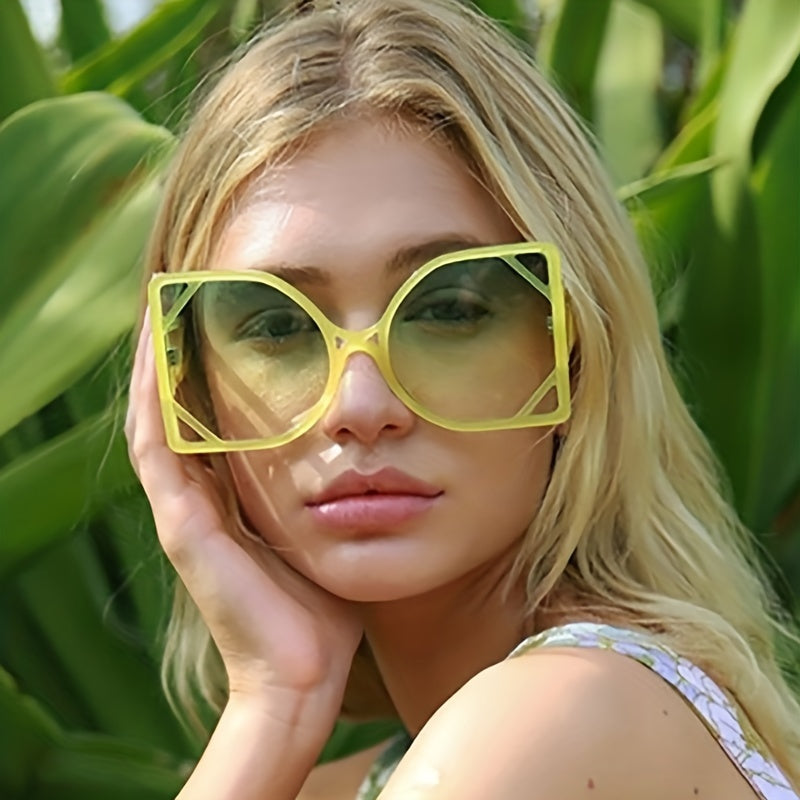 Y2K Oversized Hollow Sunglasses Gradient UV400