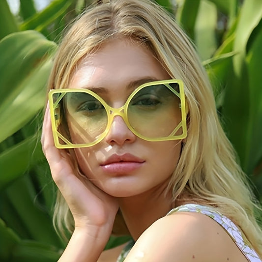 Y2K Oversized Hollow Sunglasses Gradient UV400