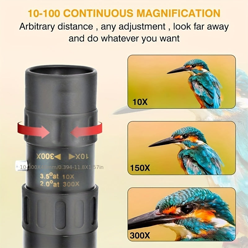Powerful 10 300x40 Monocular Telescope Waterproof Portable for Outdoor Camping