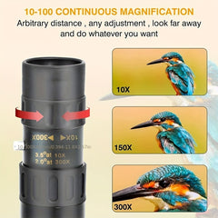 Powerful 10 300x40 Monocular Telescope Waterproof Portable for Outdoor Camping