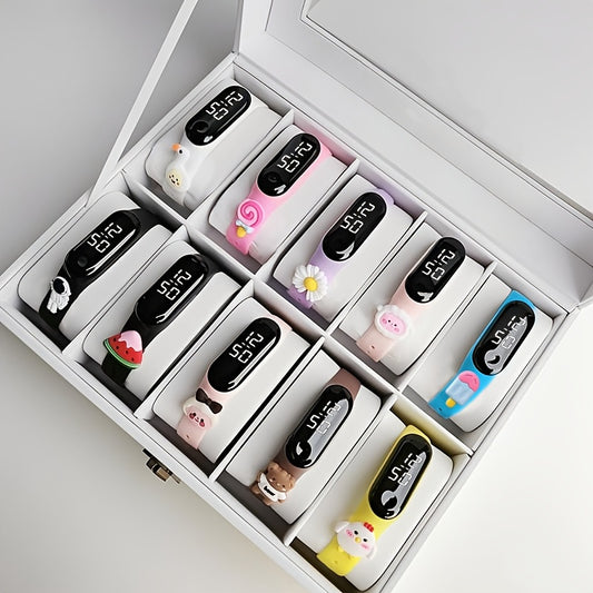 10pcs Cartoon Character LED Touch Screen Digital Wristwatch