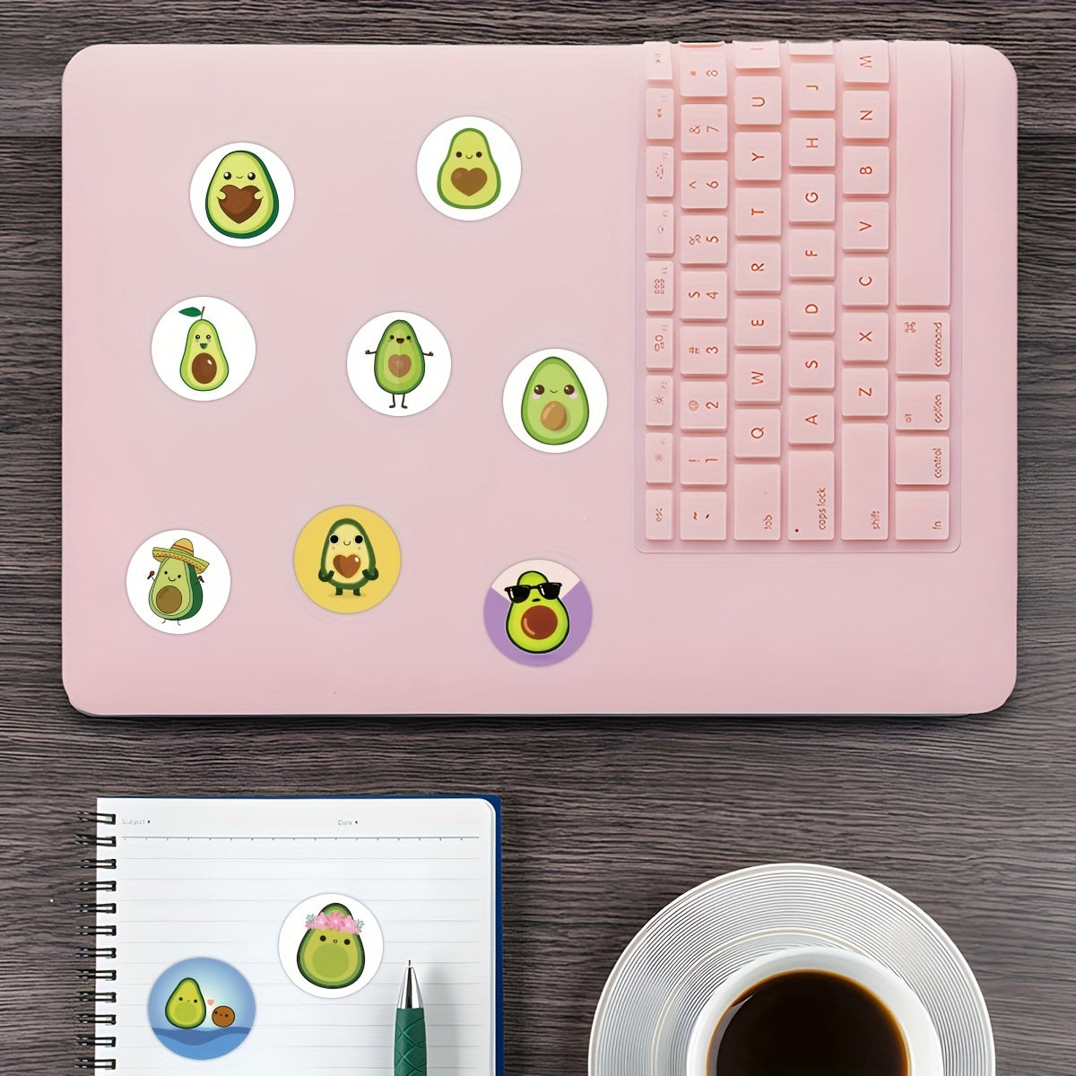 500pcs Avocado Stickers Roll for Water Bottle Laptop Phone Scrapbooking Decor