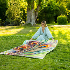 Peacock Feather Print Blanket Lightweight Soft Warm Throw