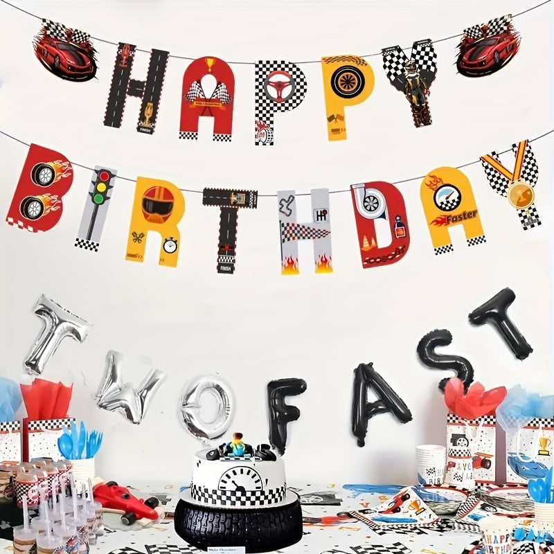 1pc Racing Party Banner Ideal Racing Themed Birthday Party Decor